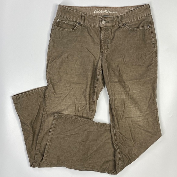 Eddie Bauer Slightly Curvy Bootcut Tan Corduroy Pants Size 6 - Picture 1 of 12